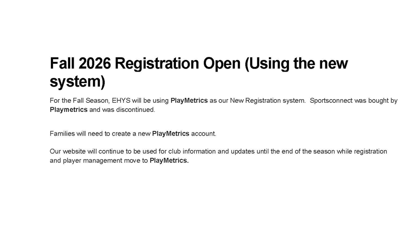 Fall Registrations